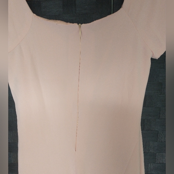 Women's long flowy fishtail blush pink dress - Picture 9 of 13